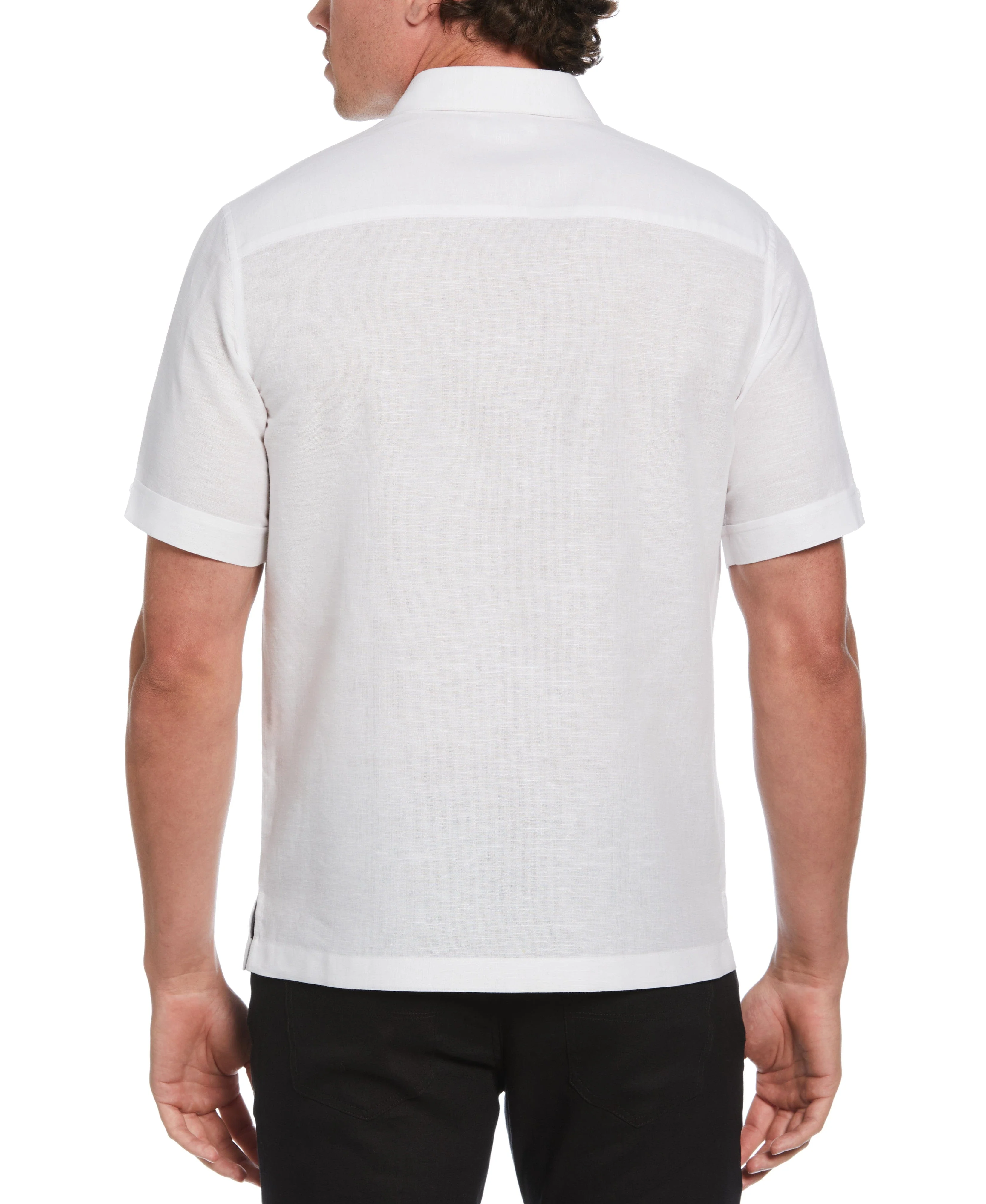 Linen Blend Chest Stripe Print Shirt - Image 2