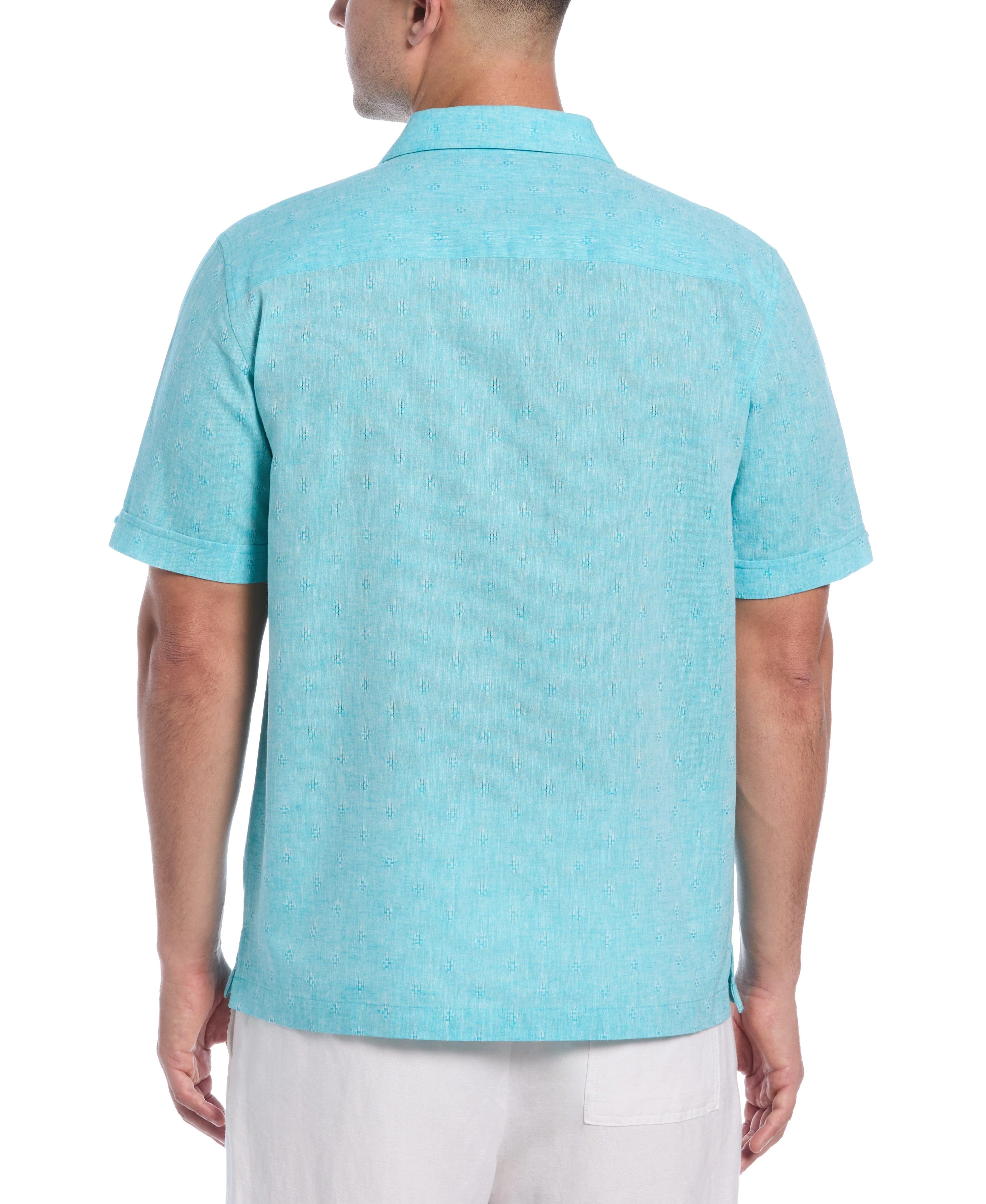 Linen Blend Diamond Dobby Print Shirt - Image 2