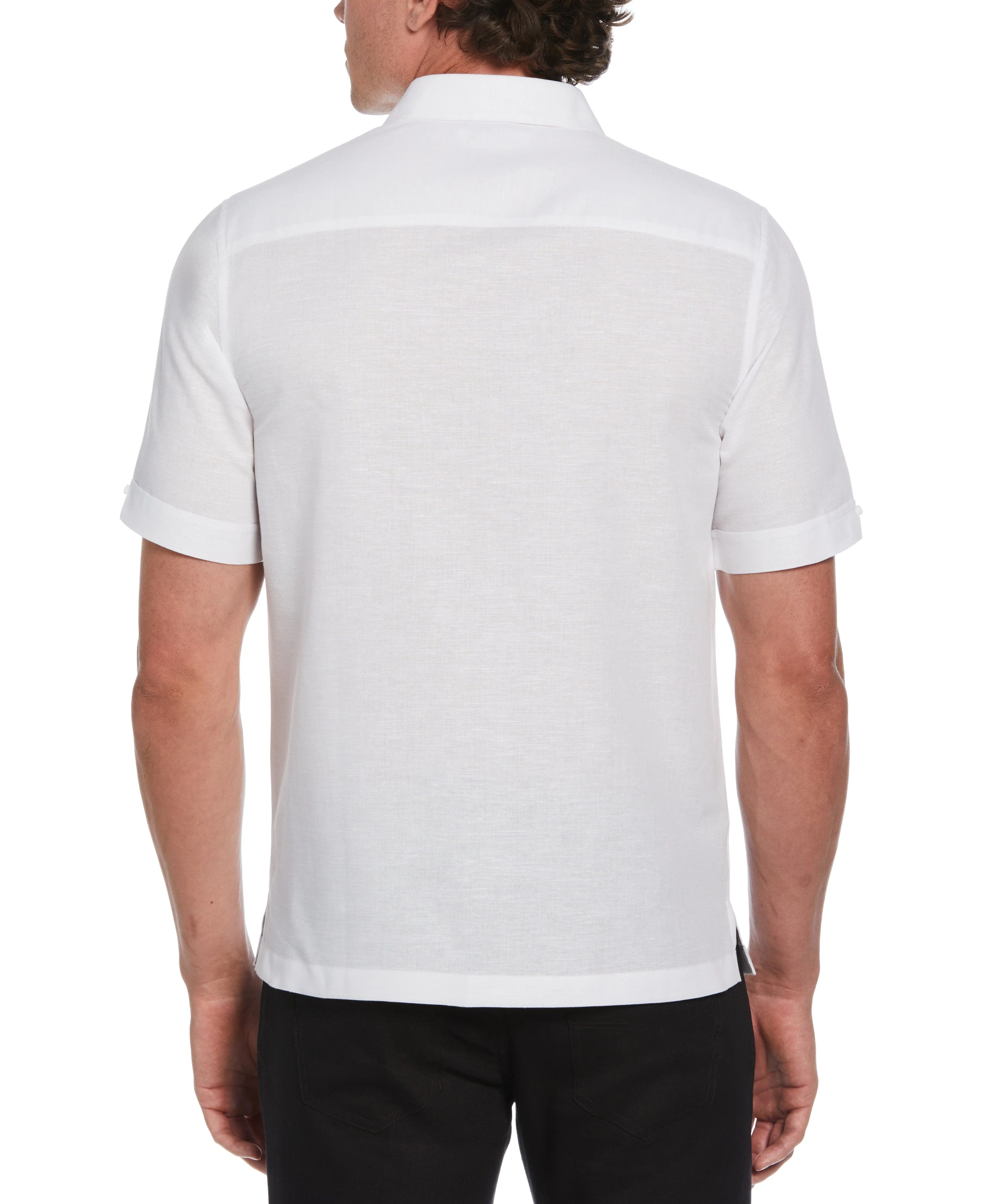 Linen Blend Gradient Panel Shirt - Image 2