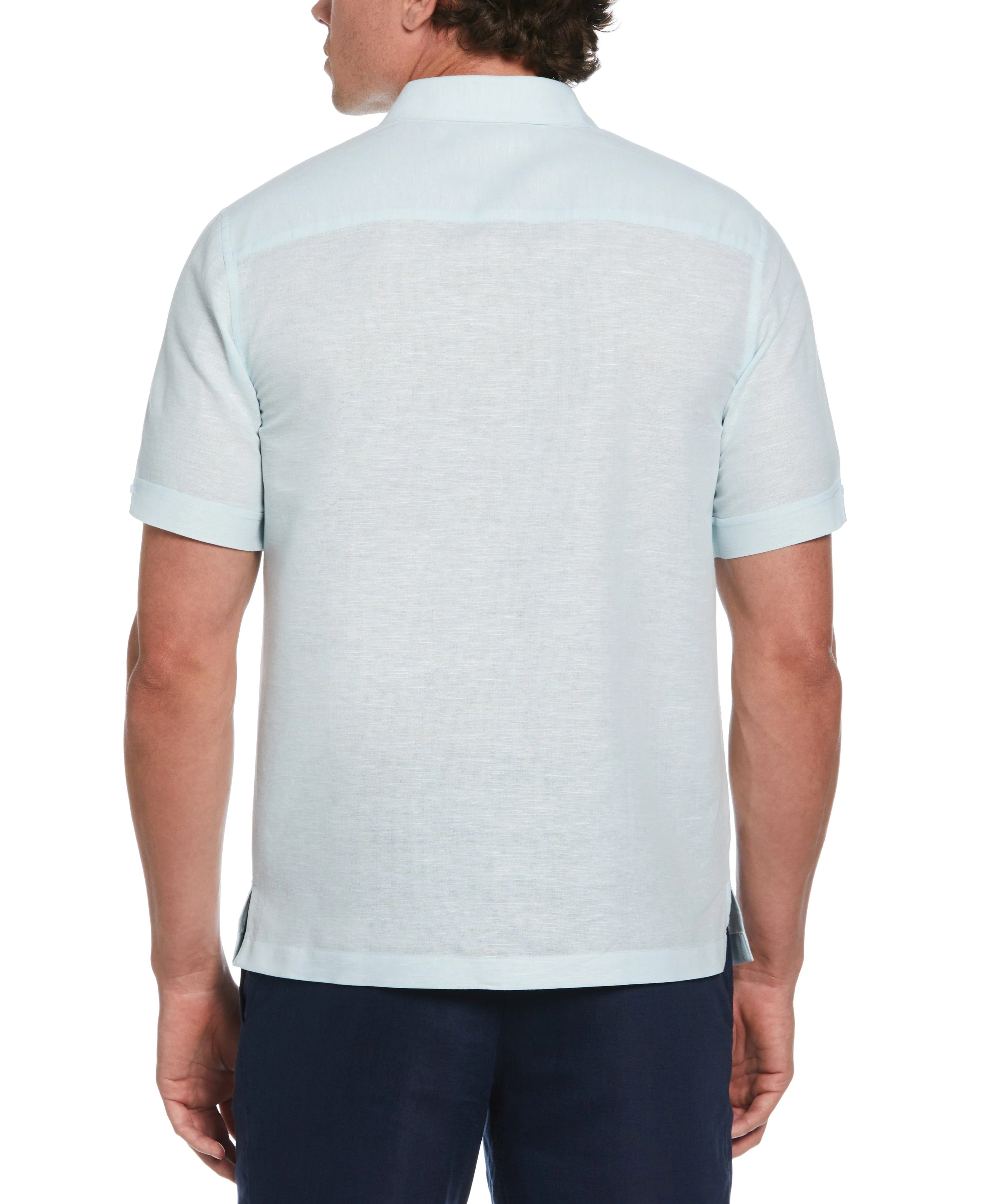 Linen Blend Herringbone Panel Shirt - Image 3